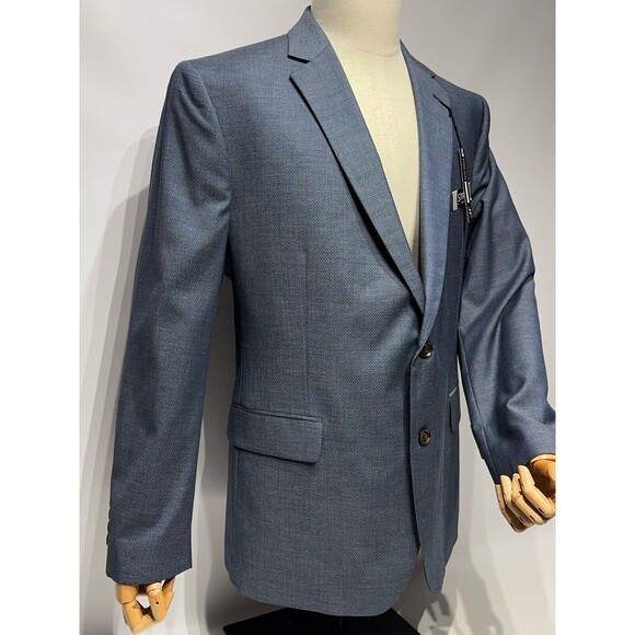 NWT $140 J. Ferrar Classic Fit Blazer Navy Blue Multi Dot Stretch Men’s Size 46R - Picture 7 of 11